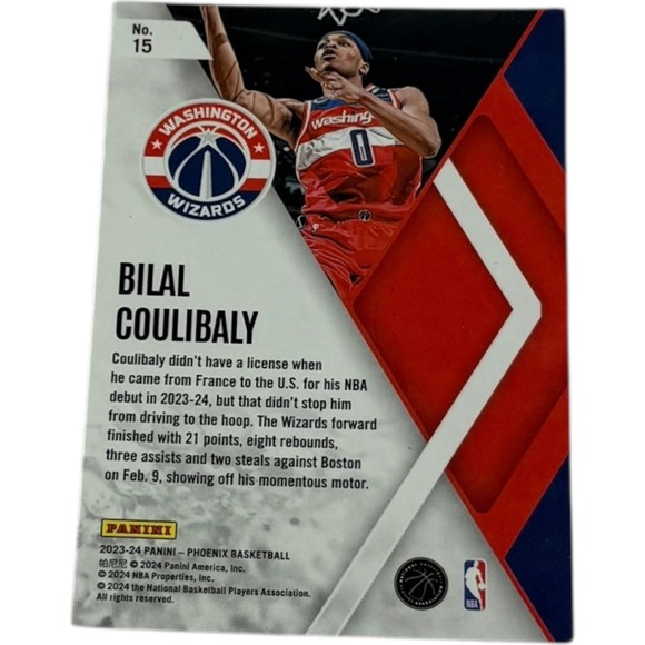 2023 24 Panini Instant Phenom Bilal Coulibaly Rookie RC Washington Wizards - Picture 2 of 2